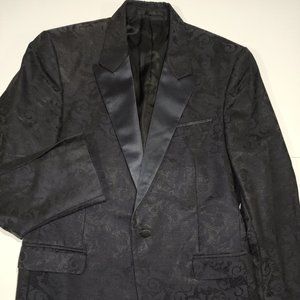 Versace Paisley Navy Blue Suit Jacket